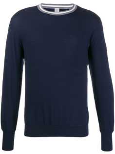 Eleventy полосатый джемпер с круглым вырезом