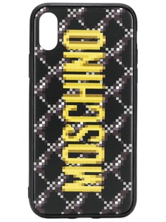 Moschino чехол для iPhone X с пиксельным логотипом