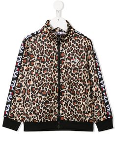 Fila Kids куртка с леопардовым принтом и логотипом