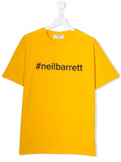 Neil Barrett Kids футболка с принтом Hashtag