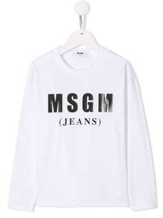 Msgm Kids футболка с длинными рукавами и логотипом
