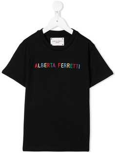 Alberta Ferretti Kids футболка с вышитым логотипом