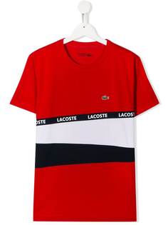 Lacoste Kids футболка со вставками и логотипом