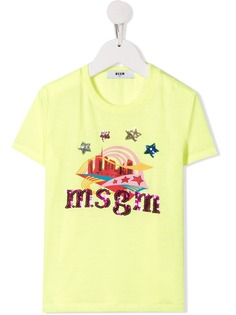 Msgm Kids футболка с графичным принтом и логотипом