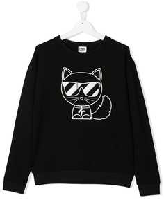 Karl Lagerfeld Kids толстовка с принтом Choupette