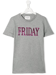 Alberta Ferretti Kids футболка Friday с пайетками