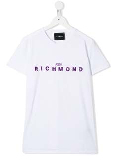 John Richmond Junior футболка с логотипом из пайеток