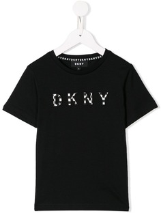 Dkny Kids футболка с логотипом в клетку