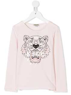 Kenzo Kids футболка с длинными рукавами и принтом тигра