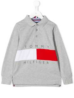 Tommy Hilfiger Junior рубашка-поло с длинными рукавами и логотипом Flag