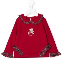 Lapin House джемпер с оборками в клетку тартан