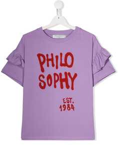 Philosophy Di Lorenzo Serafini Kids футболка с оборками на рукавах и логотипом
