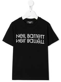 Neil Barrett Kids футболка с зеркальным логотипом