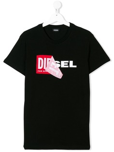 Diesel Kids футболка с принтом логотипа