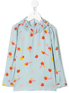 Stella McCartney Kids блузка с геометричным принтом и оборками