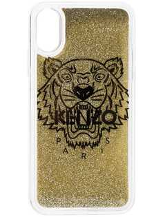 Kenzo чехол для iPhone X Gold Tiger