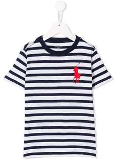 Ralph Lauren Kids футболка в полоску с вышитым логотипом