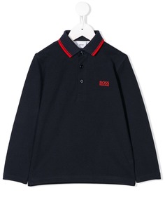BOSS Kidswear рубашка-поло с вышитым логотипом
