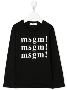 Msgm Kids топ из джерси с логотипом