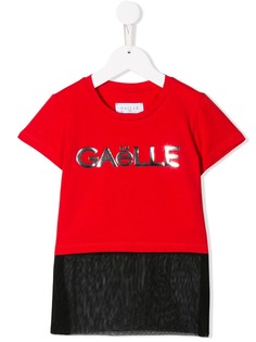 Gaelle Paris Kids футболка со вставкой и логотипом