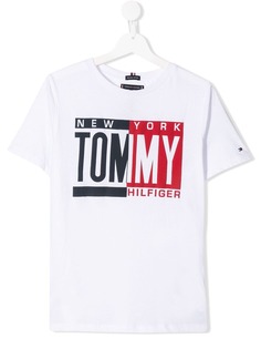 Tommy Hilfiger Junior футболка с контрастным логотипом