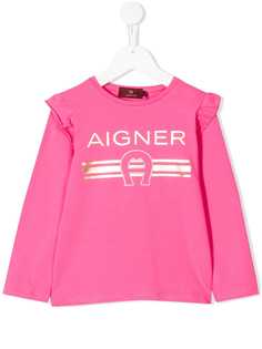 Aigner Kids топ с длинными рукавами и логотипом
