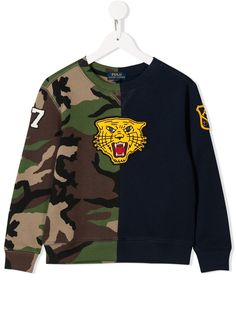 Ralph Lauren Kids свитер с камуфляжным принтом и вышивкой