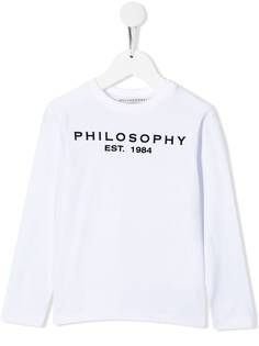 Philosophy Di Lorenzo Serafini Kids топ с длинными рукавами и логотипом