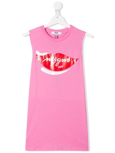 Msgm Kids топ с графическим принтом