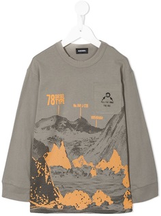 Diesel Kids футболка с длинными рукавами с принтом гор