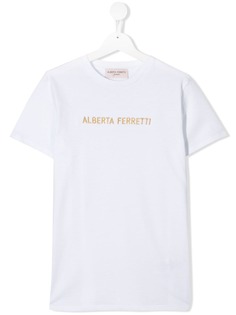 Alberta Ferretti Kids футболка с вышитым логотипом
