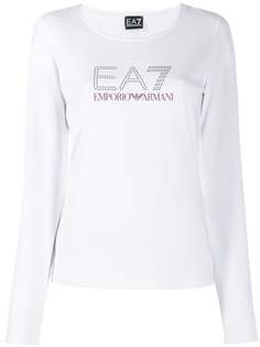 Ea7 Emporio Armani топ с логотипом из заклепок