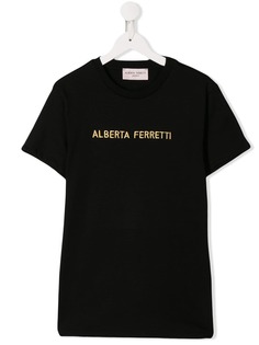 Alberta Ferretti Kids футболка с вышитым логотипом