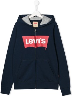 Levis Kids толстовка на молнии с капюшоном и логотипом