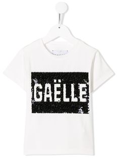 Gaelle Paris Kids футболка с логотипом и пайетками