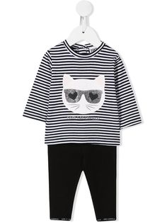 Karl Lagerfeld Kids пижамный комплект Choupette с полоску