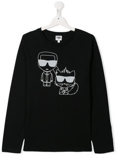 Karl Lagerfeld Kids топ с длинными рукавами и принтом Karl