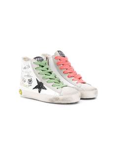 Golden Goose Kids декорированные высокие кеды