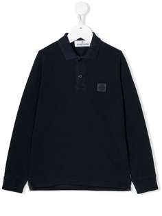 Stone Island Junior рубашка-поло с нашивкой-логотипом
