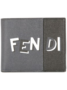 Fendi кошелек в два сложения с принтом логотипа