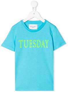 Alberta Ferretti Kids футболка с надписью Tuesday