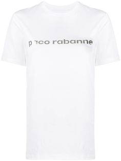 Paco Rabanne футболка с логотипом металлик