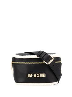 Love Moschino поясная сумка со вставкой из овчины