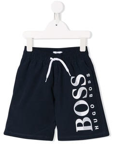 Boss Kids плавательные шорты с принтом логотипа