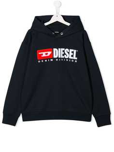 Diesel Kids толстовка с вышитым логотипом и капюшоном
