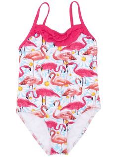 Elizabeth Hurley Beach Kids слитный купальник с принтом фламинго