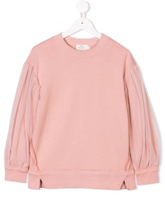 Andorine tulle sleeve sweatshirt