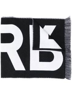Burberry длинный шарф вязки интарсия с логотипом