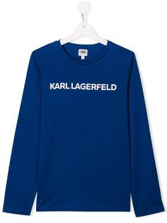 Karl Lagerfeld Kids футболка с длинными рукавами и логотипом