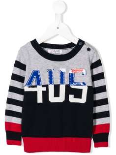 Cesare Paciotti 4Us Kids полосатый свитер с нашивкой-логотипом